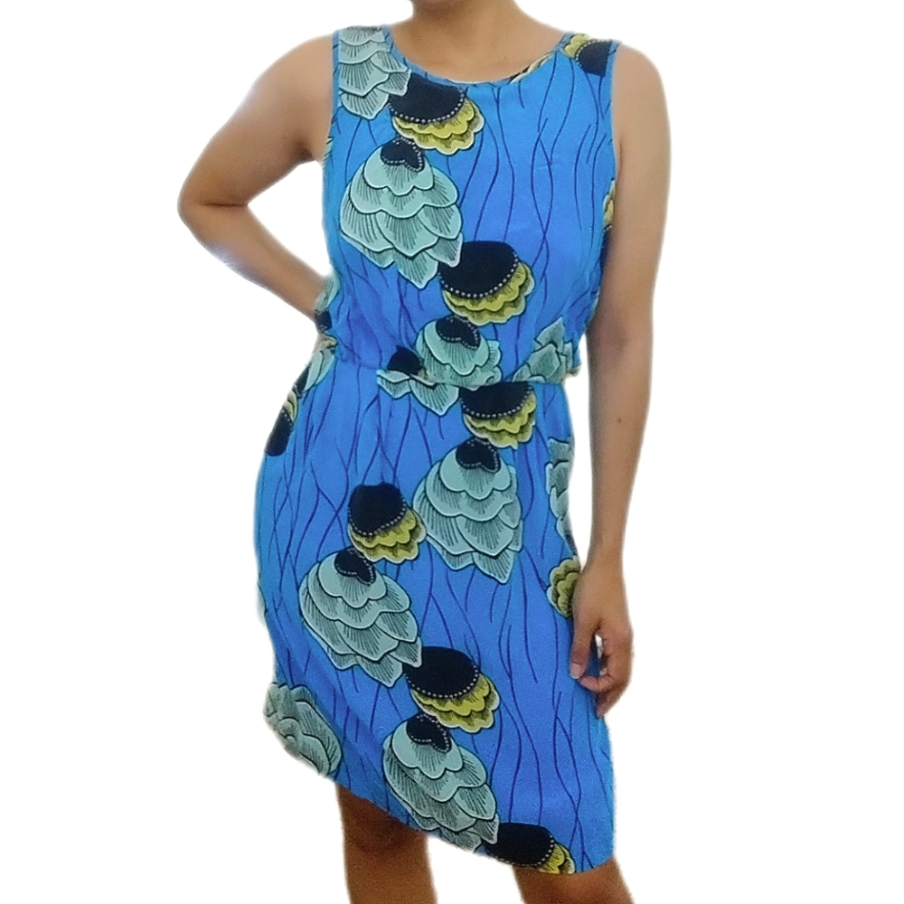 Anthropologie Blue Floral Dress